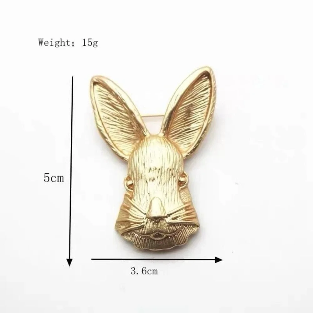 Baroque Gold Rabbit Brooch Regal‎ Bunny Head Statement Pin Antique Style new